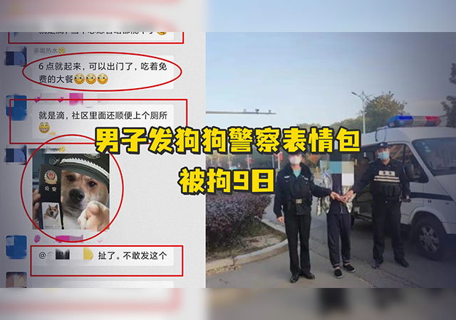 男子發(fā)“狗狗警察”表情包被拘留640.jpg